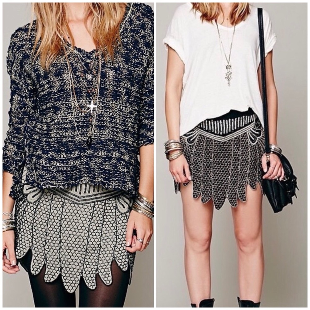 Rare Free People X show girls beaded mini small
